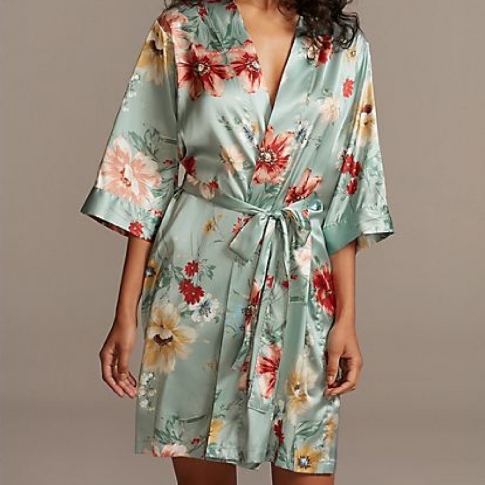 Floral Satin Robe - Nearly New